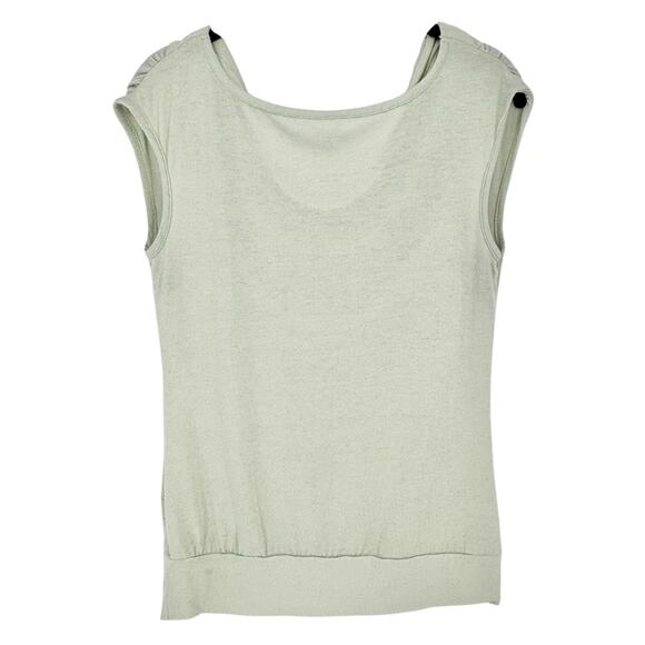 Studio Y Light Green Rhinestone Y2L Faux Cowl Neck Top Size S - Picture 3 of 4